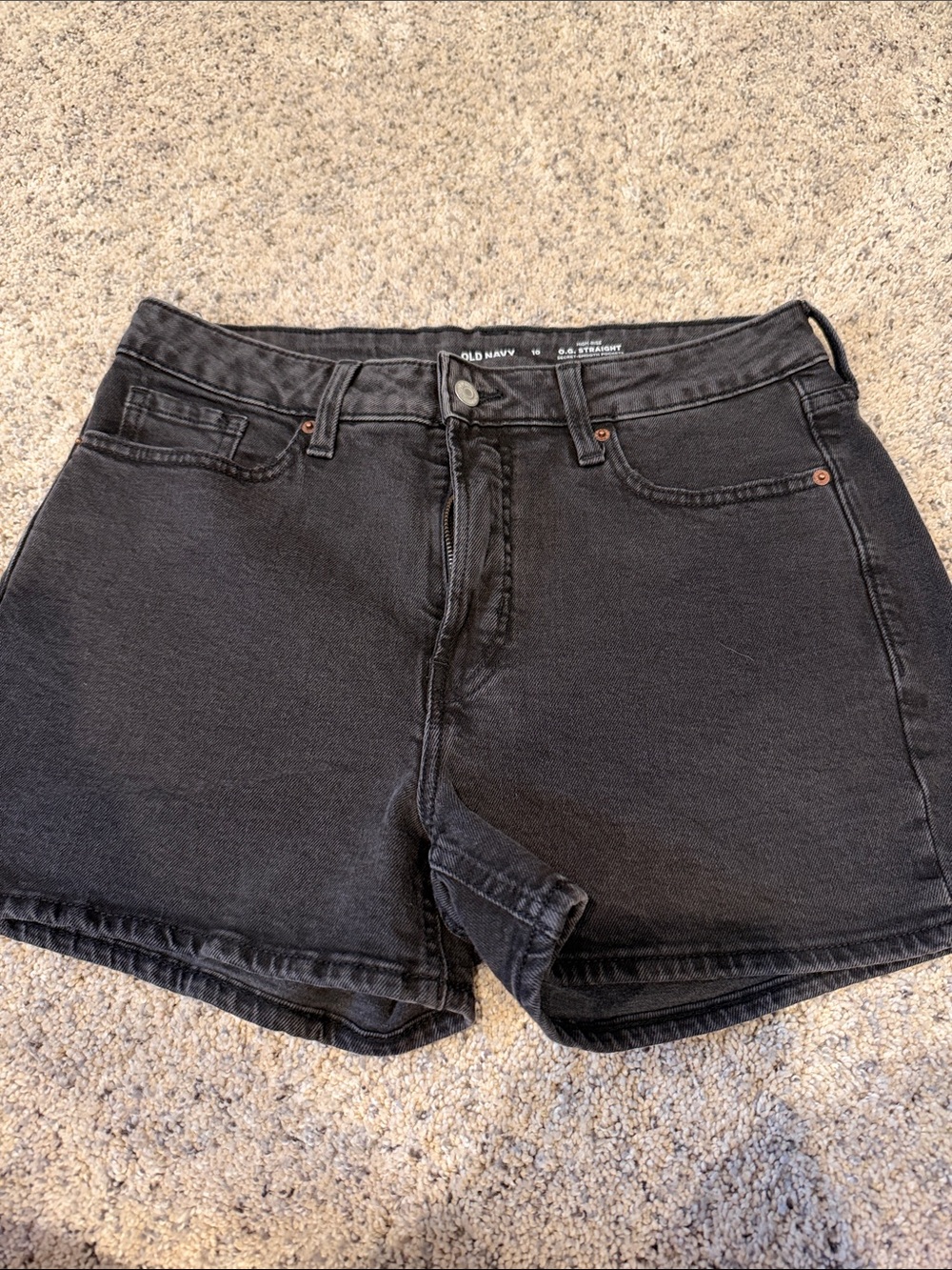 Old Navy Black Mid-Rise Denim Shorts